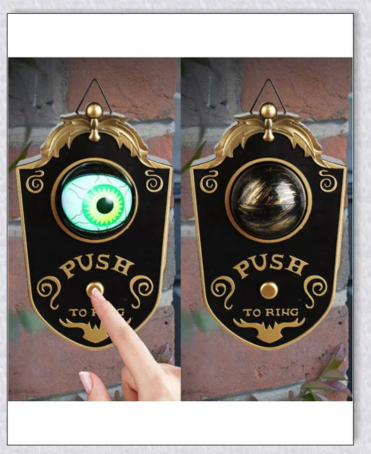 Halloween One-Eyed Doorbell with a movable, lighted eyeball that delivers spooky greetings