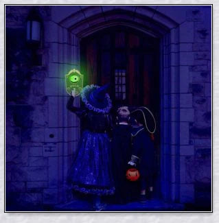 Halloween One-Eyed Doorbell with a movable, lighted eyeball that delivers spooky greetings