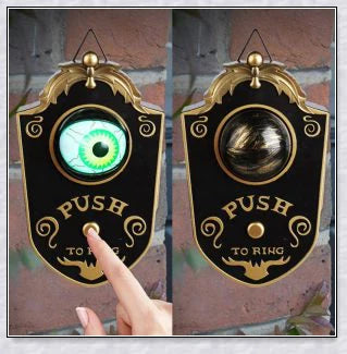 Halloween One-Eyed Doorbell with a movable, lighted eyeball that delivers spooky greetings