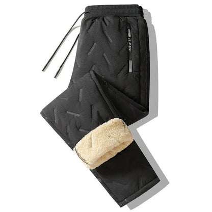 Premium fleece-lined winter pants for men in various colors and styles