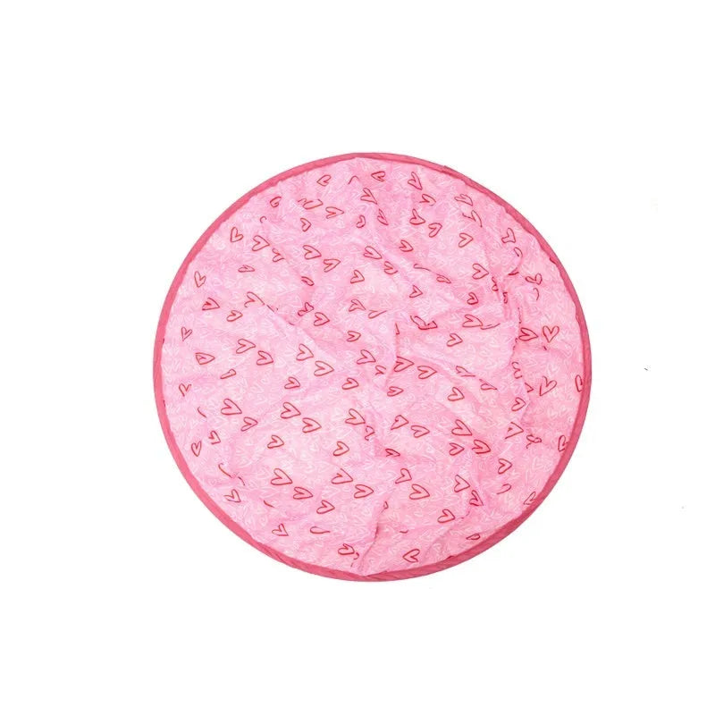 70cm nylon cat hunting cover with electric motion ball, available in pink or green, USB powered for indoor cats