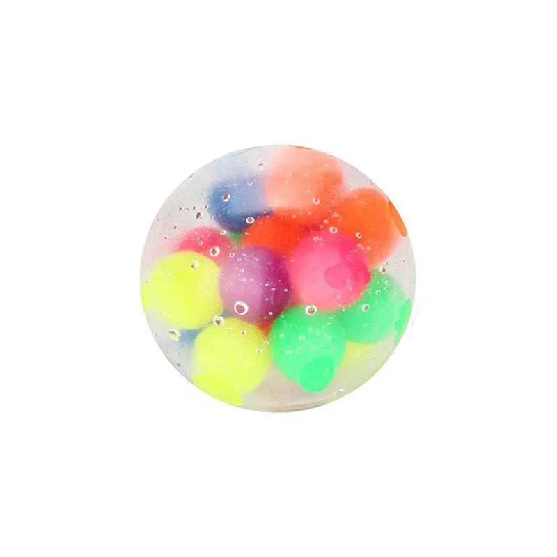 Decompression Vent Grape Ball - 6cm TPR foam stress relief toy in rainbow colors