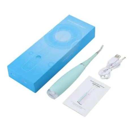 Pink and blue waterproof electric tooth scaler with 190mm handle for dental calculus removal