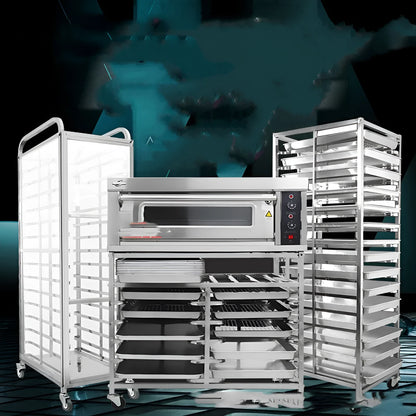 Stainless steel six-layer baking tray rack with a 40x60cm frame for commercial kitchen storage.