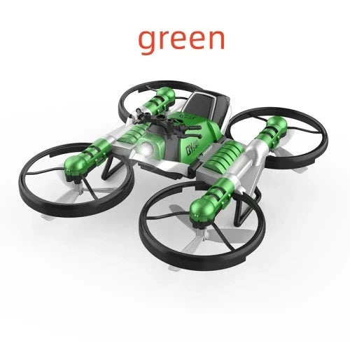 2-in-1 Foldable Drone and Motorcycle RC Toy with HD Camera for Aerial Photography and Ground Exploration