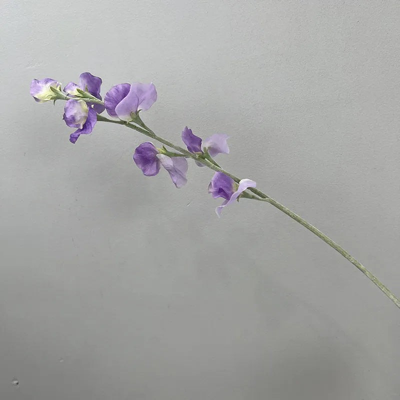 Purple flocked silk artificial fragrant pea flower standing 63cm tall