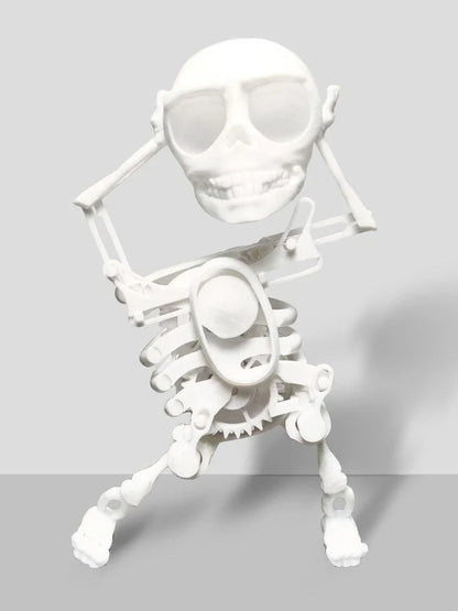 Customizable 3D Skull Desktop Toy with Gravity-Defying Design, Available in White, Pink and White, Red and Green, and Purple and White Color Options