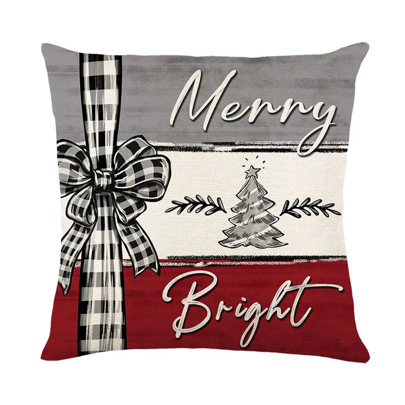 Festive Christmas cushion cover with vibrant holiday-themed design, perfect for adding cozy, seasonal charm to any home.