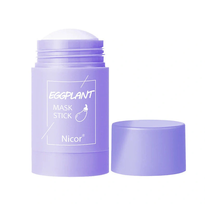 Green tea and eggplant clay mask stick with 40g content for deep cleansing and acne reduction