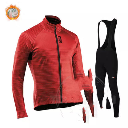 Winter cycling jersey with moisture-wicking technology and memory fabric for cold weather rides