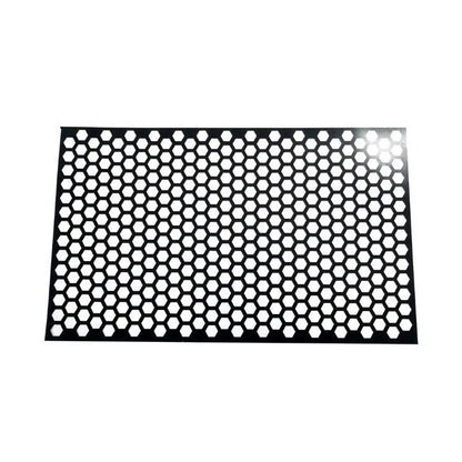 Set of black honeycomb-patterned car taillight decoration stickers showing size scale.