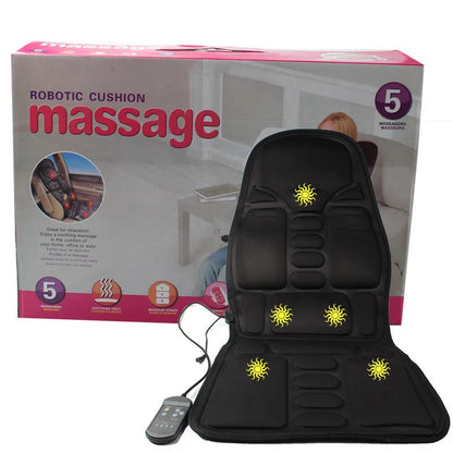 Black heating massage mat with infrared physiotherapy function and AC power plug