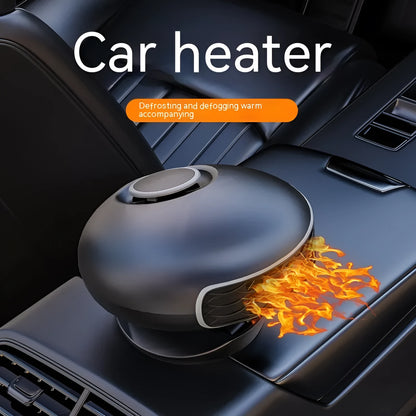 Black car defrost heater with ABS housing and long cable for 12V or 24V vehicle systems
