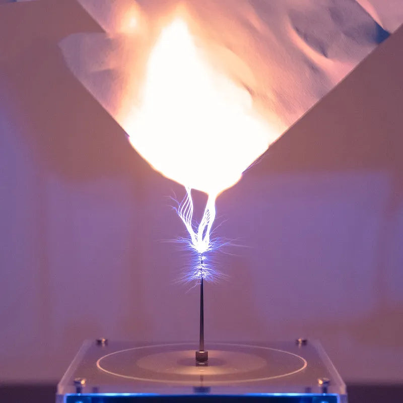 10cm vinyl record Bluetooth music Tesla coil with copper substrate and long arc mode