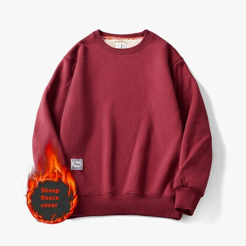 Cozy fleece pullover sweatshirt for men in a variety of classic colors