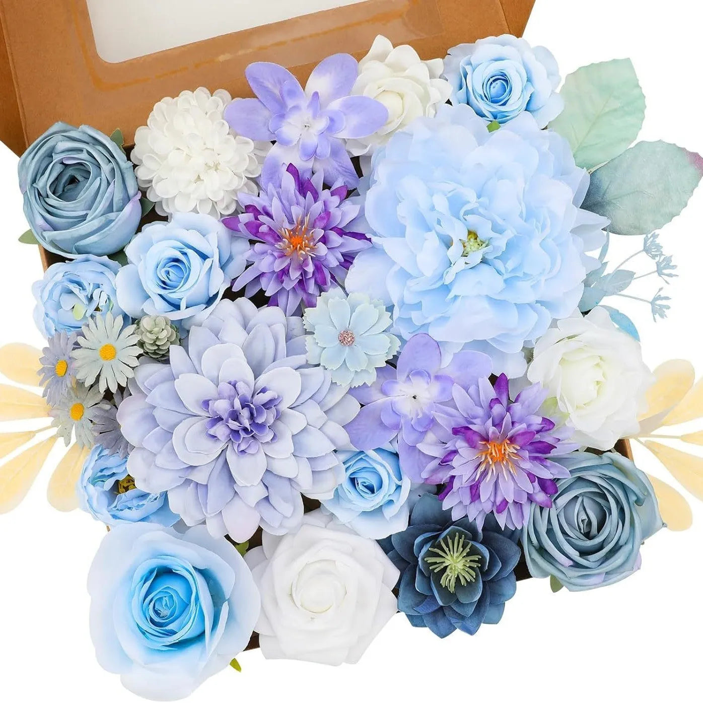 Silk flower wedding simulation box flower for layout planning in a selection of colours.