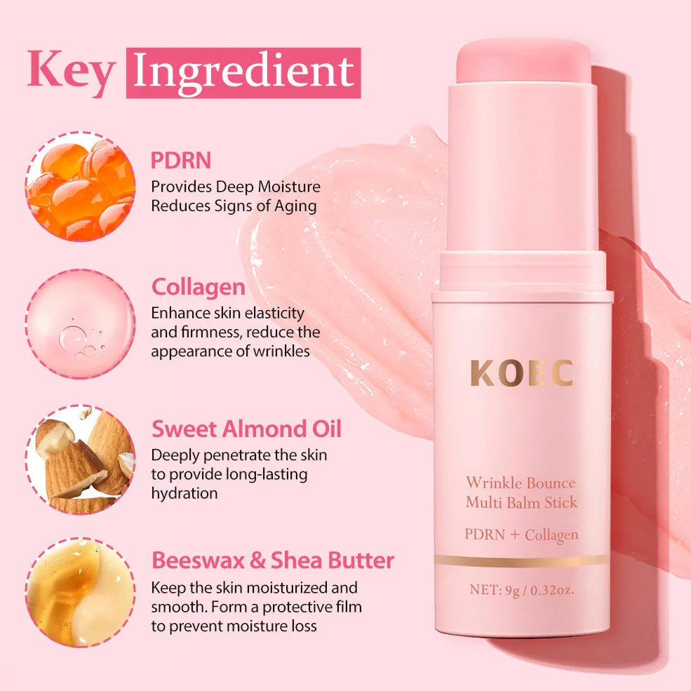 KOEC Pink Moisturising Essence Stick 9g showing stick format for direct facial application