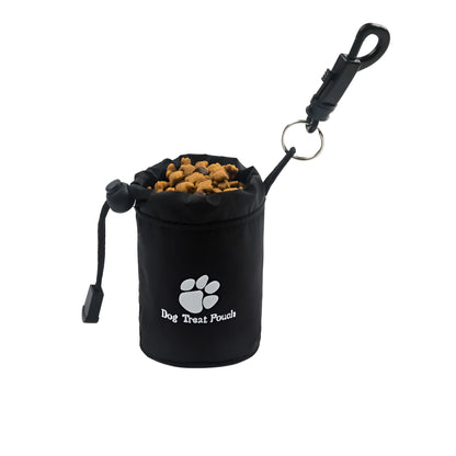 Mini pet training snack bag in nylon available in red, green, black, and blue solid colours
