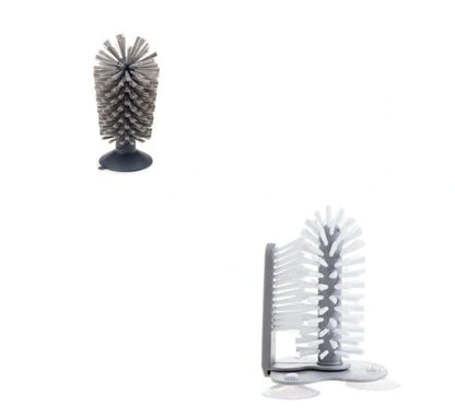 Creative suction wall lazy cup brush for glass and kitchen cleaning with dual-head design