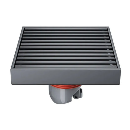 304 stainless steel courtyard deodorant floor drain with gun grey finish and 15x15 cm ABS plastic core