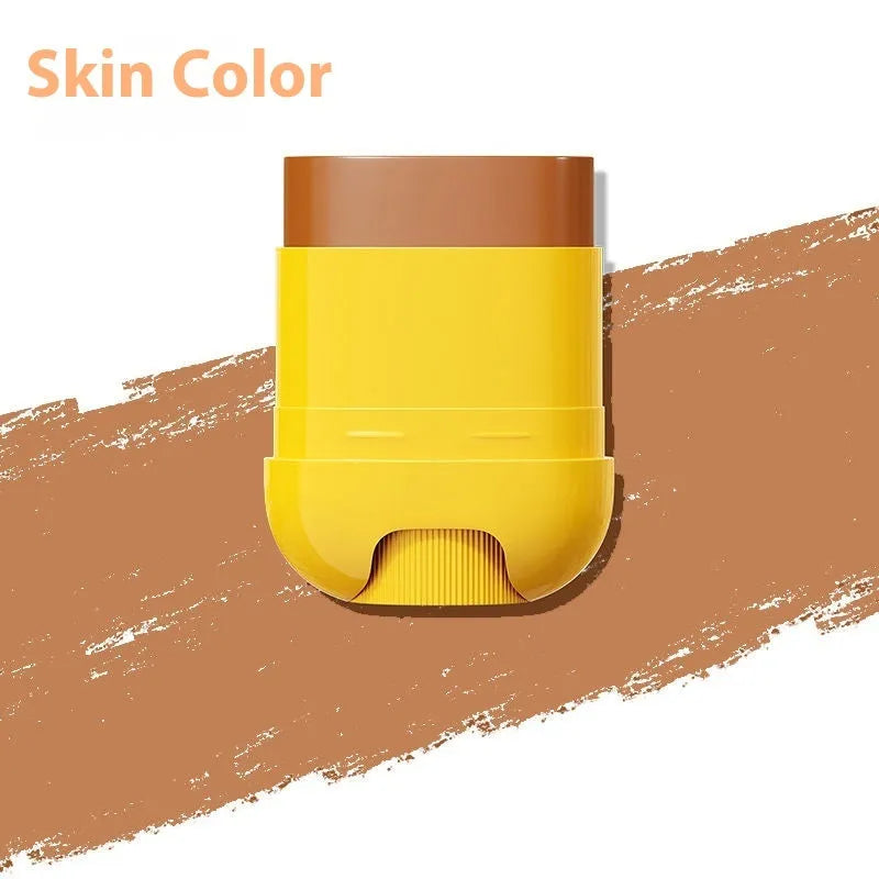 Silicone sunscreen stick in seven colour options including skin colour and brightening shades