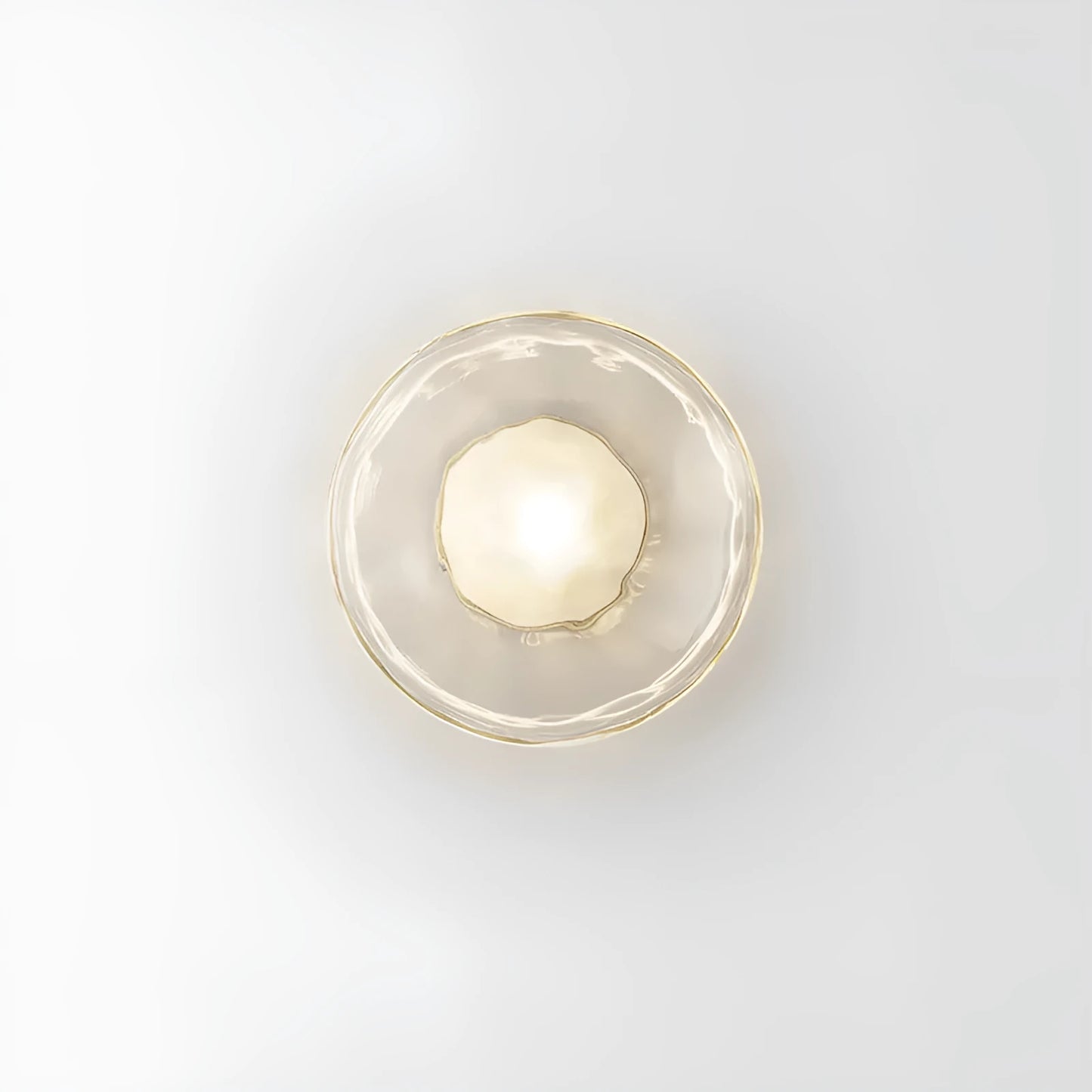 Wall-mounted bedside lamp with glass shade and iron body in various finish options
