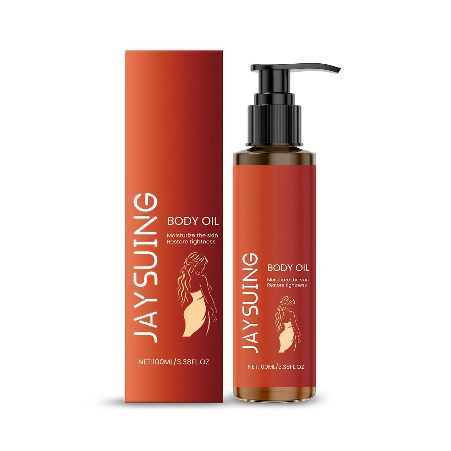 100ml bottle of body tightening massage oil with rose oil and vitamin E.