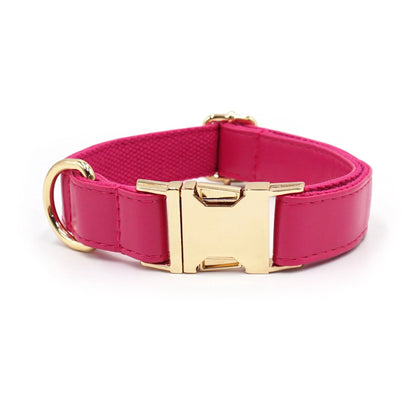 Simple colour-block velvet detail on a leather dog collar shown in caramel colour.