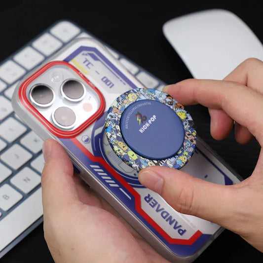 Sleek and secure mobile phone grip with magnetic mount, available in various stylish color options