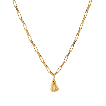 Ghost pendant necklace with titanium steel construction and electroplated finish on twisted chain