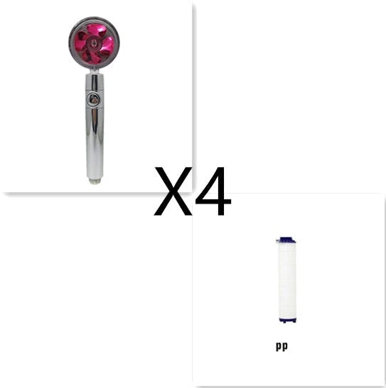 360° Rotating Shower Head with Built-In Fan - Premium ABS Plastic Construction, Water-Saving High-Pressure Spray