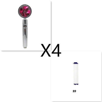 360° Rotating Shower Head with Built-In Fan - Premium ABS Plastic Construction, Water-Saving High-Pressure Spray