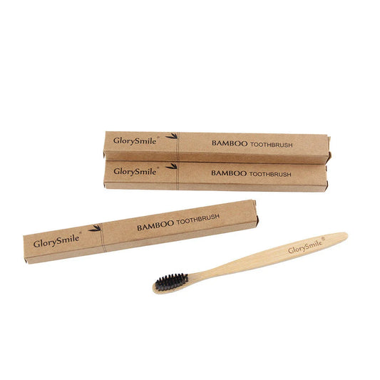 Eco-friendly bamboo charcoal toothbrush with soft bristles for sensitive teeth and gums
