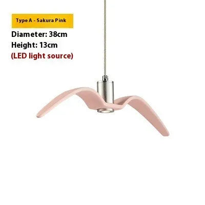 Nordic modern LED chandelier in a macaron colour on a ceiling