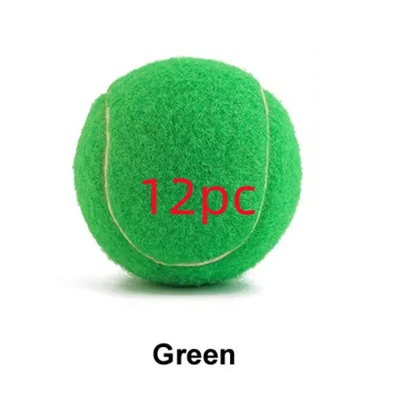 Rubber bite-resistant dog tennis ball in assorted bright colours, 6.3cm diameter.