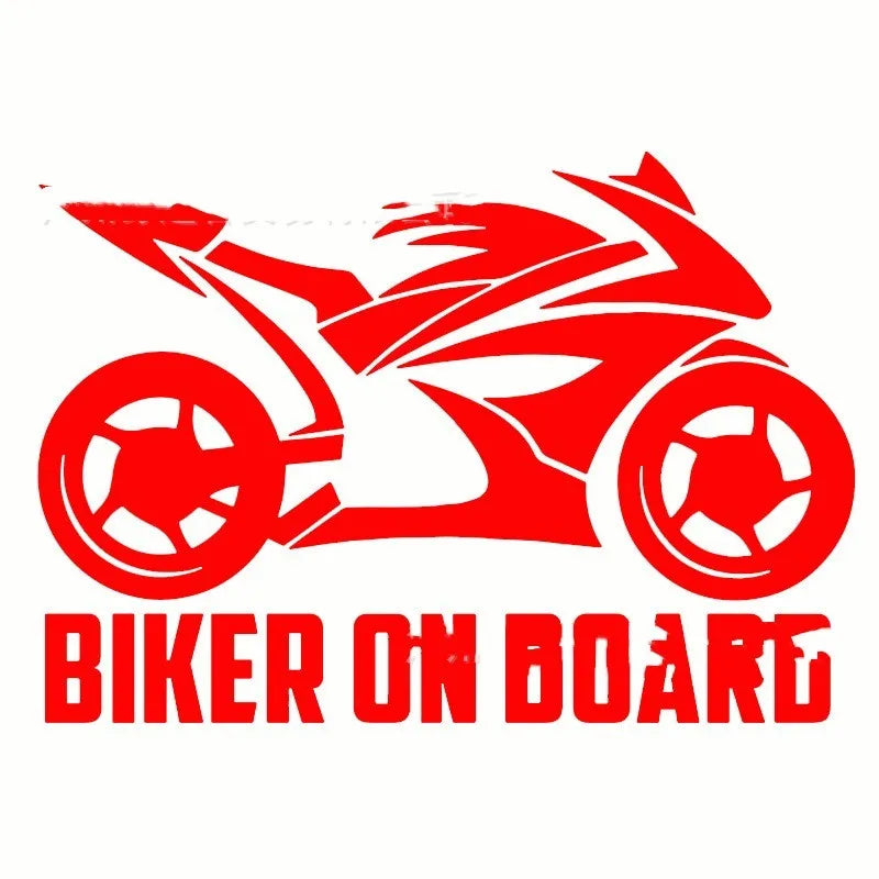 Motorcycle pattern reflective sticker on vehicle surface in various colours
