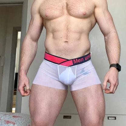Men's black low waist underwear with gradient laser trim and seamless construction