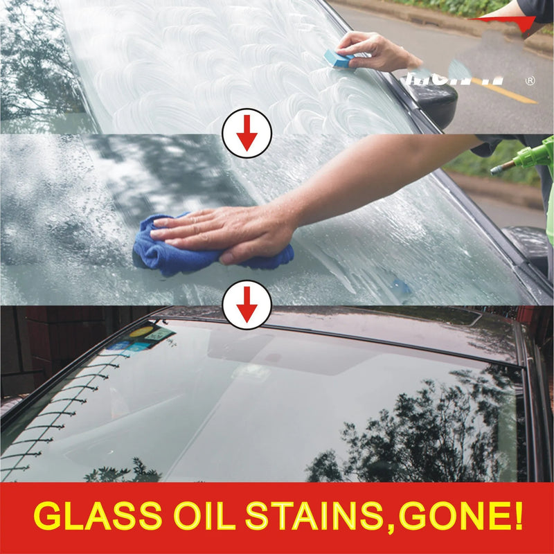 Automotive glass water and anti-fog cleaning product in a 15ml English version bag for car window rain repellent and interior windscreen treatment