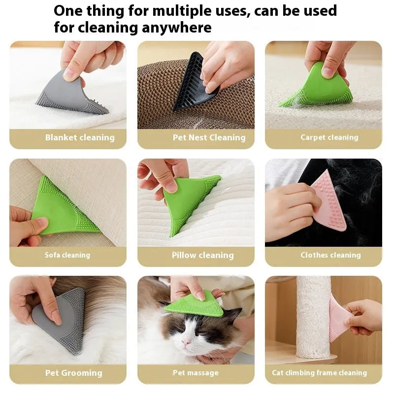 PTE pet hair scraper comb brush in avocado green colour for grooming cats dogs and removing fur from fabrics