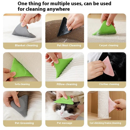 PTE pet hair scraper comb brush in avocado green colour for grooming cats dogs and removing fur from fabrics