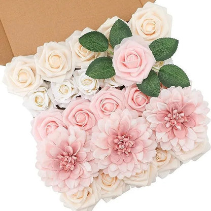 Silk flower wedding simulation box flower for layout planning in a selection of colours.