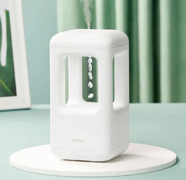 Whisper-Quiet Cool Mist Humidifier with Ambient Light - Premium Home Humidifier with Mesmerizing Droplet Backflow Design