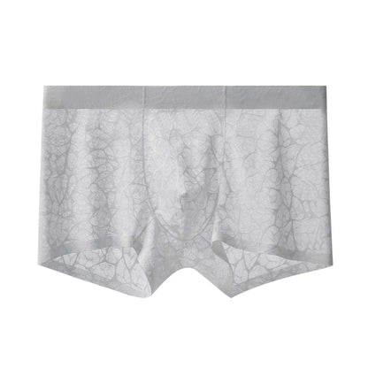 Men's leopard print jacquard underwear in black, white, grey, green, and apricot colours