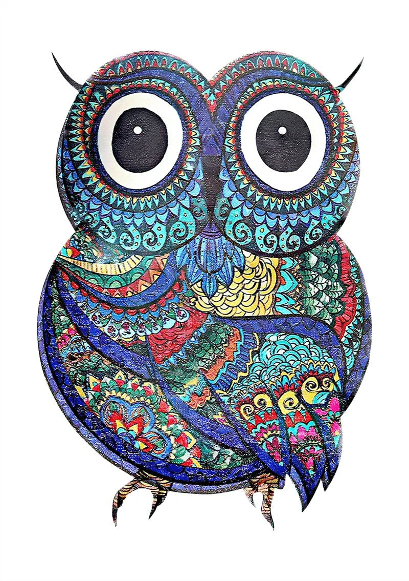 Colourful animal-shaped wooden jigsaw puzzles for children