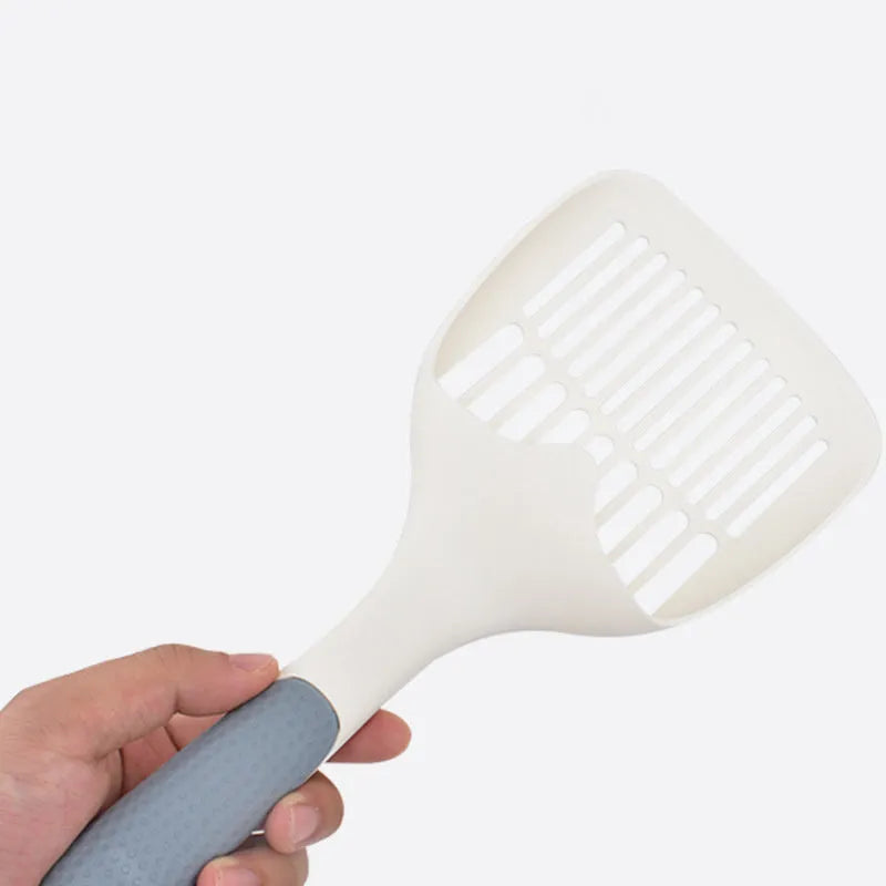 Stainless steel cat litter shovel with wide mesh sieve for sifting tofu cat litter