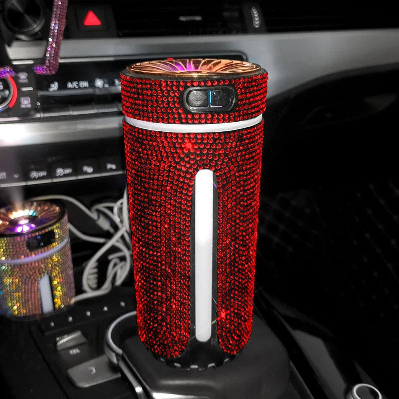 Ultrasonic Aromatherapy Car Diffuser with Colorful LED Lighting, Compact and Portable Design for In-Car Relaxation and Fragrance Enjoyment