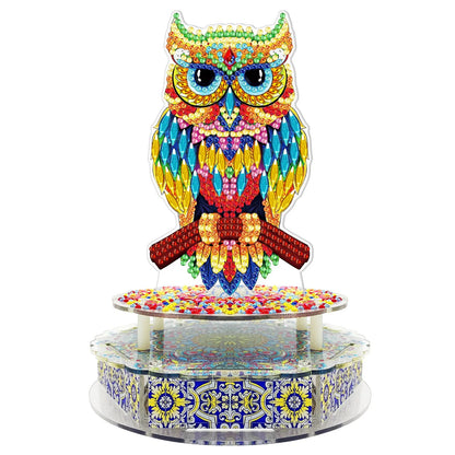 Handmade DIY diamond painting music box kit with light string and assembly tools for Halloween and Easter decoration