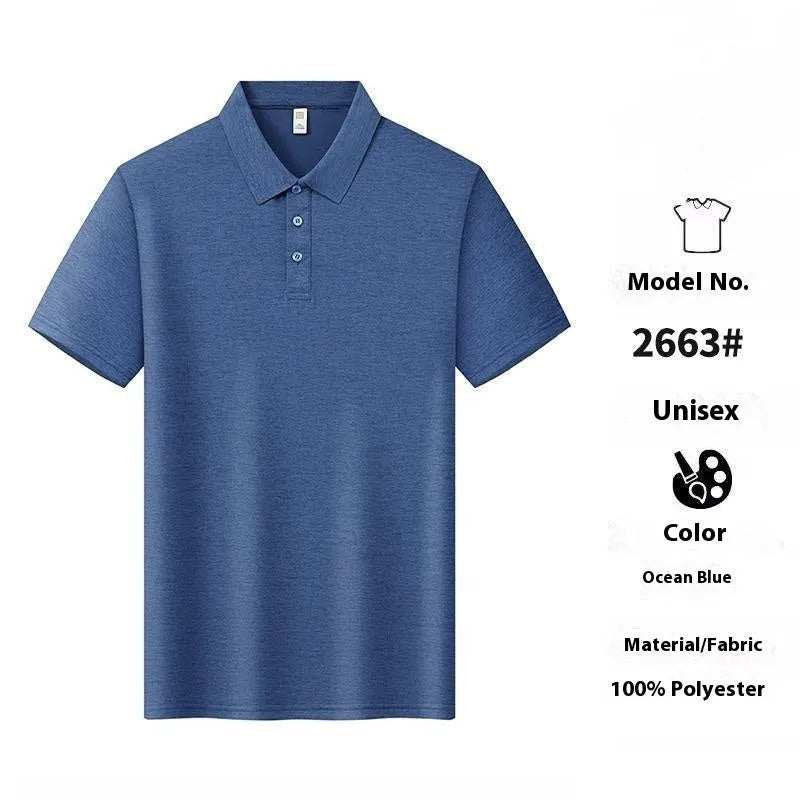 Men's slim fit seamless lapel T-shirt in solid colours with short sleeves