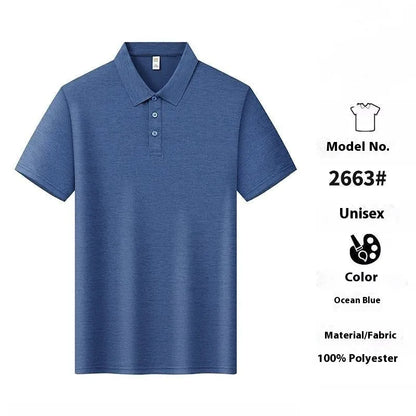 Men's slim fit seamless lapel T-shirt in solid colours with short sleeves
