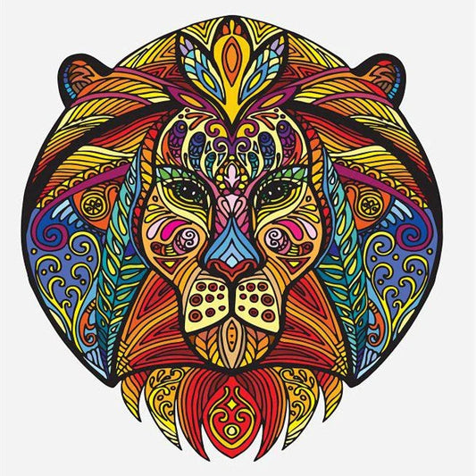 Animal Puzzle Set in A3 size with wooden storage box, vibrant animal designs for educational fun